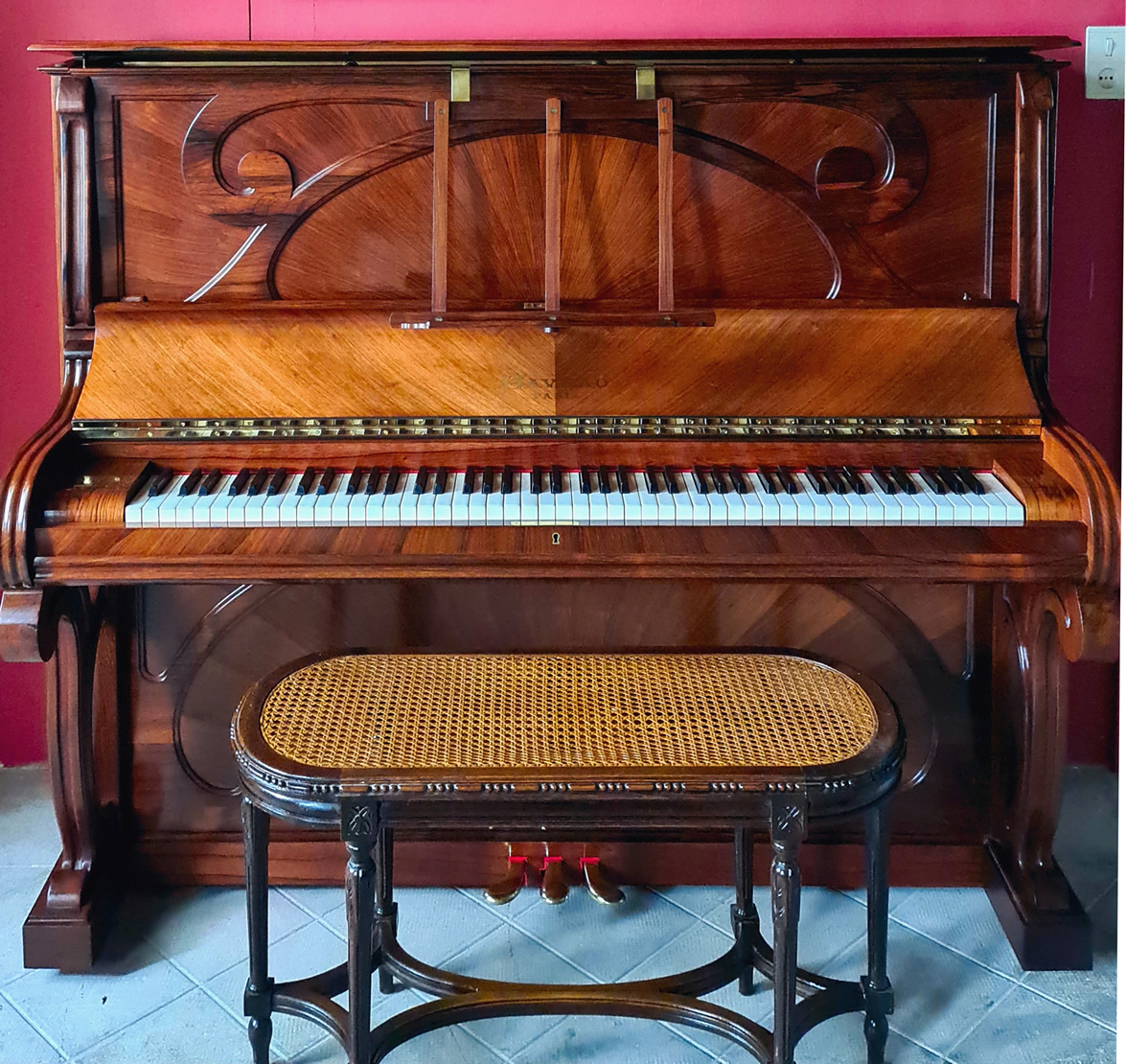 Piano droit GAVEAU palissandre de rio 1908