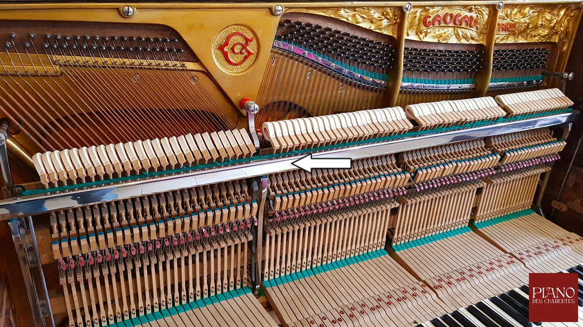 Barre de repos des marteaux piano droit GAVEAU