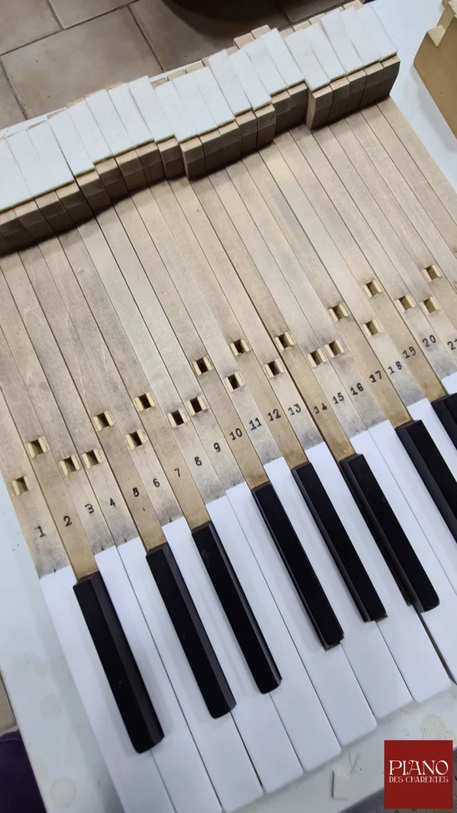 Clavier ivoire blanchi Pianino PLEYEL